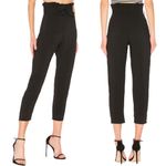 Lovers + Friends  Irving Paper Textured High Rise Crop Pants Black Small EUC Photo 2