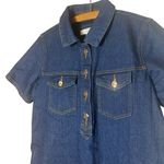 Loft  Collared Indigo Denim Dark Wash Dress Button Up Small Petites with Pockets Photo 1
