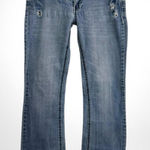 1098 Premiere by Rue21 Flare Jeans 30x31.5 Low rise Light Wash Stretch Blue Size 30 Photo 0