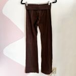 Brown Fold Over Flare Leggings, Y2K 2000s Lounge Yoga Pants Soft Stretchy Small Photo 1