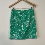 Talbots  Womens Pencil Mini Skirt‎ Green Palm Print Green Size 2 Photo 2