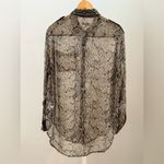 Equipment  FEMME 100% Silk Python Print Button Up Blouse Semi Sheer Blouse Small Photo 5
