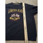 Vintage 90s Limited Jeans Worldwide Crewneck Sweatshirt Size Small Blue Photo 7