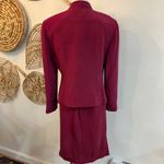 Morgan Taylor Vintage Silk Skirt Suit Set Jacket Burgundy Office Power Suit 10P Photo 7