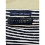 MOTHER The Keep On Rolling Pocket Stripe Tee Size Medium Cream and Navy Blue Photo 6