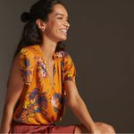 TINY Anthropologie Tiny Venus Knit Wrap Top Size XL Orange Photo 3