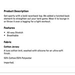 Fabletics  size medium Pryor black tank twisted racer back details athletic wear Photo 8