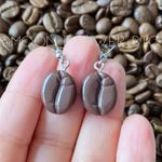Coffee Bean Dangly Earrings Brown Photo 2