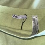 ZARA NWOT  LIGHT GREEN RIBBED STRETCH MIDI SKIRT SMALL Photo 5