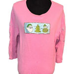 CB Casual Pink Christmas Blouse – Size L Size L Photo 0