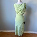 Lulus Casual Enchantment Mint Green Linen Off-the-Shoulder Midi Dress Photo 4