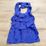 Foreign Exchange Royal Blue Tulip Ruffle Open Back Top S Photo 0