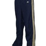 Adidas 3-Stripes Vintage Windbreaker Pants Mesh Lining Black Gold Medium Photo 0
