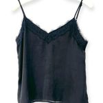 BP Nordstrom | S | Black Cami Lace Trim Satin Tank Sleeveless Top Photo 2