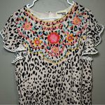 Savanna Jane floral embroidered pink leopard print romper women’s plus size 1X Photo 1