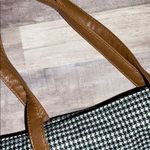 Houndstooth Print Tote Bag Black Photo 1