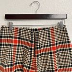 Free People  Womens Shorts Orange Black Plaid Mayfair Pleated Zip Front Size 10 Photo 3