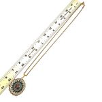 Vintage Reversible Beaded Mandala Pendant Necklace Gold Tone Rope Chain Photo 7