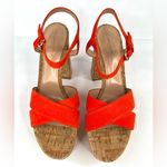 Gianvito Rossi Orange Suede & Cork Platform Ankle Strap Heel Sandals Size EU 42 Photo 7