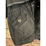 OBO New York Black Leather Hooded Jacket Coat Motorcycle Biker Full Zip Women 2X Photo 3