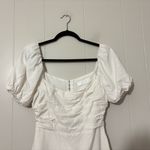 ASTR  The Label Linen Pleat Front Mini Dress Puff Sleeve White Womens Size Medium Photo 4
