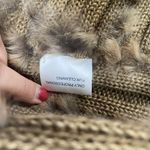 Belle Fare The Lenzen Rex Rabbit Fur Vest 0/S Wool Knit Fringe & Pockets Beige Tan Size undefined Photo 7