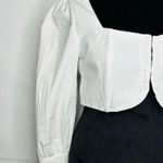 Mable White Front Clasp Long Sleeve Crop Top Sz M Stretch Corset Size M Photo 2