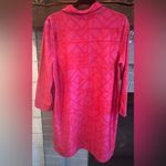 Vineyard Vines  Sankaty Bamboo Lattice Margo UPF Shirt Dress 3/4 Sleeve Pink XL Photo 7