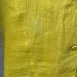 Vintage 80s Lily Chao Silk Leather Shoulder Pad Applique Shirt 6 Yellow Photo 4