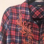 Miss Me Embroidered Plaid LS Top Photo 5