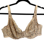 Wacoal Lace Overlay Full Coverage Bra Beige 38D Underwire Adjustable Straps Photo 0