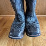 Laredo  Spellbound‎ Leather Boots Brown Square Toe Women 9M Western 5660 Cut-out Photo 2