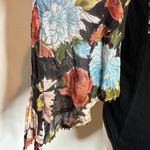 Forbidden Black Floral Mesh Sleeve Top Women Small Boho Y2K Cottagecore Photo 5