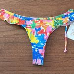 Aurelle Swim NWT Aurelle high leg cheeky multicolor scrunch bikini bottoms - M Photo 0