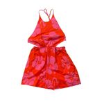 STAUD  Red and Pink Floral Printed Georgia Romper Sleeveless size 4 Photo 1