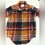 American Eagle AEO Outfitters Plaid Teddy Sherpa Fireside Shacket Size Small Photo 3