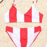 Round Neck Bikini Sets, Spaghetti Straps High Cut Two Pieces Swimsuit Size M Photo 1
