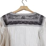 Free People  Womens M Iggie Embroidered Blouse in Ivory/Black Bean NEW Photo 4
