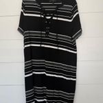White House | Black Market  Women’s 2X Black White Lace Up Dress Plus Size Photo 0