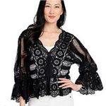 MARC BOUWER White Lace Boho Flare Sleeve Cardigan Jacket Top Size XL Photo 13