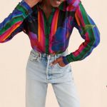 Farm Rio  Flower Season Scarf Top by Anthropologie Photo 4