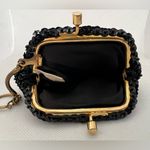 VINTAGE: Handmade kissy lock beaded coin purse. Black Photo 7