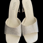 XOXO Women's White Rhinestone Heels size 8M Photo 0