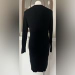 EXPRESS  Cut-Out Knit-Ribbed Sweater Dress Mock Neck Long Sleeve Black Size XL Photo 3