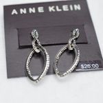 Anne Klein Anne Klien Silver Tone Rhinestone Dangle Drop Post Earrings Photo 1