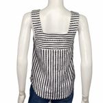 Lucky Brand  Blue White Striped Textured Tweed Tank Top Small Coastal Boho Photo 3