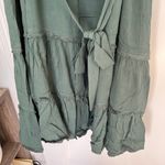 City Chic NWT  Plus Fringe Tiered Maxi Dress Jungle Green Color Sz 16 / Small Photo 2