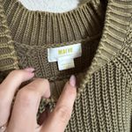 Anthropologie  Maeve Mackenzie Chunky Knit Sweater Top Size Small Moss Green Photo 4