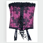 Frederick's of Hollywood Vintage Y2K Frederick’s of Hollywood Pink Lace Corset Top Size 34 Bustier Photo 1