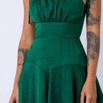 Princess Polly Green Satin Romper Photo 0